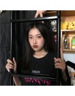 Damska koszulka letnia koszulka z dekoltem w stylu Harajuku Tee kobiet drukowane list z krótkim rękawem Top panie najniższy moda