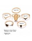Moda pierścień czechy 6 sztuk/zestaw urok złoty kolor Midi Ring Finger zestaw dla kobiet w stylu Vintage pierścionki na środek p