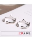 Srebrny kolor kot ucho palec pierścień otwarty Design śliczne biżuteria pierścień dla kobiet młoda dziewczyna dziecko prezenty r