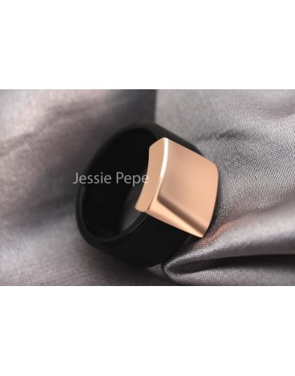 Jessie Pepe Italina R.A szeroki pierścień Anel różowe złoto kolor najwyższej jakości Party biżuteria duży rozmiar w pełnym rozmi