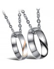 YiKLN romantyczny ze stali nierdzewnej srebrny pół serce koło prawdziwa miłość para pierścionki biżuteria dla kobiet ślub pierśc