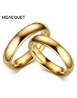 Meaeguet rocznika obrączki z węglika wolframu dla para jednolity złoty kolor kochanka pierścionek zaręczynowy Anel biżuteria