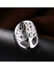 Cena hurtowa śliczne kobiety srebrny pierścień drzewo życia charms biżuteria ślubna dziewczyna prezent wysokiej jakości moda kla