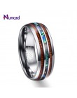 Nuncad 8mm Hawaiian Koa drewna i Abalone Shell wolframu pierścienie węglikowe obrączki dla mężczyzn Comfort Fit rozmiar 5- 14