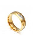 Meaeguet klasyczna para pierścionki dla zakochanych jest obrączka cyrkonia złoty ze stali nierdzewnej ze stali nierdzewnej biżut