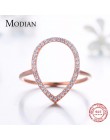 Modian nowy moda Instagram gruszka wody kropla klasyczny pierścionek zaręczynowy biżuteria musujące 100% 925 Sterling Silver Rin