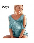 Rogi kobiet T Shirt Plus Size 2019 lato Feather drukuj Harajuku t-shirty kobiety Off ramię panie podstawowe Tee topy Blusas muje