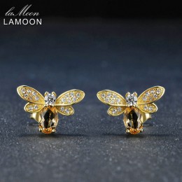 Biżuteria damska z diamencikami pszczoła złote kolczyki oryginalne modne dziewczęce