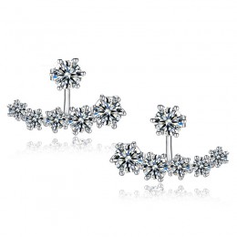 Jemmin nowa moda 925 Sterling Silver błyszczące kryształowe koraliki z pałąkiem na kark stadniny kolczyki dla kobiet ślub Bijoux