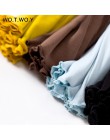 WOTWOY Ruffles lato T koszula kobiety bawełna Casual solidna koszulka kobiety koreański topy koszulkę Femme Slim czarny Tshirt H