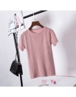 GIGOGOU 2018 Nowy Lato T Koszula Kobiety Dzianiny Dorywczo Krótkie Rękawy Top O-Neck Tshirt Slim Kintwear Kobiet T-shirt