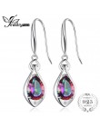 Biżuteria kropla wody 6.8ct Rainbow ogień Mystic Topaz dynda kolczyki czyste 925 Sterling Silver nowy Fine Jewelry dla kobiet 20