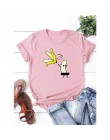 ROMWE Cartoon Print Tee dorywczo koreański ubrania z krótkim rękawem lato koszula kobiety 2019 moda stylowy Design okrągły dekol