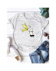 ROMWE Cartoon Print Tee dorywczo koreański ubrania z krótkim rękawem lato koszula kobiety 2019 moda stylowy Design okrągły dekol