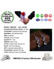 OMHXZJ hurtownie europejskiej moda kobieta dziewczyna Wedding Party prezent geometryczny ametyst 925 srebrne wiszące kolczyki EA