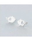 Ruifan 925 Sterling Silver biżuteria moda śliczne małe 1.2 cm X 0.75 cm puste serce świnia kolczyki ze sztyftem na prezent dla d