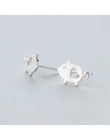 Ruifan 925 Sterling Silver biżuteria moda śliczne małe 1.2 cm X 0.75 cm puste serce świnia kolczyki ze sztyftem na prezent dla d