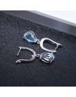 Klejnotu balet naturalne błękitny Topaz kolczyki oryginalne 925 Sterling Silver grzywny biżuteria 7x10mm spadek kolczyk dla kobi