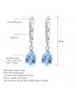 Klejnotu balet naturalne błękitny Topaz kolczyki oryginalne 925 Sterling Silver grzywny biżuteria 7x10mm spadek kolczyk dla kobi