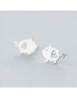 Ruifan 925 Sterling Silver biżuteria moda śliczne małe 1.2 cm X 0.75 cm puste serce świnia kolczyki ze sztyftem na prezent dla d