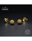 LAMOON 2018 NewFashion 5 MM w kształcie kuli 100% prawdziwe 925-Sterling-Silver stadniny kolczyki S925 Fine Jewelry dla kobiet d