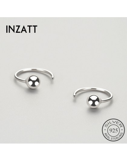 INZATT OL minimalistyczny geometryczne światło koralik Hoop kolczyki dla kobiet rocznica prawdziwe 925 Sterling Silver Fine biżu