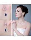 JewelryPalace delikatne utworzono Sapphire Drop kolczyki Dangle dla kobiet litego 925 Sterling Silver moda urok biżuterii