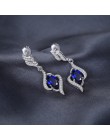 JewelryPalace delikatne utworzono Sapphire Drop kolczyki Dangle dla kobiet litego 925 Sterling Silver moda urok biżuterii