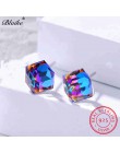 Blaike Mystic Rainbow Fire Topaz kryształ plac stadniny kolczyki dla kobiet prawdziwe 925 Sterling srebrny Gradient biżuteria wy