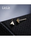 LicLiz 925 Sterling Silver stadniny kolczyki dla kobiet Moda trójkąt projekt kolczyk biżuteria Bijoux Pendiente de Mujer Moda LE