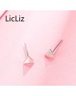 LicLiz 925 Sterling Silver stadniny kolczyki dla kobiet Moda trójkąt projekt kolczyk biżuteria Bijoux Pendiente de Mujer Moda LE