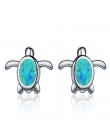 VOROCO 925 Sterling Silver Opal Eeariings płatek śniegu zwierząt serce pszczoła kot małe kolczyki sztyfty dla kobiet w porządku 