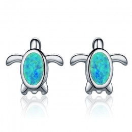 VOROCO 925 Sterling Silver Opal Eeariings płatek śniegu zwierząt serce pszczoła kot małe kolczyki sztyfty dla kobiet w porządku 