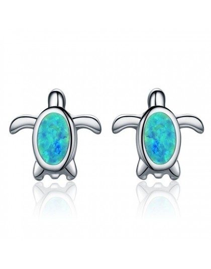 VOROCO 925 Sterling Silver Opal Eeariings płatek śniegu zwierząt serce pszczoła kot małe kolczyki sztyfty dla kobiet w porządku 