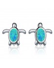 VOROCO 925 Sterling Silver Opal Eeariings płatek śniegu zwierząt serce pszczoła kot małe kolczyki sztyfty dla kobiet w porządku 