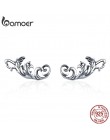 BAMOER stylu Vintage 925 Sterling Silver Retro europejski stadniny kolczyki Twisted linia kobiety srebrne kolczyki biżuteria SCE