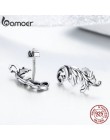 BAMOER stylu Vintage 925 Sterling Silver Retro europejski stadniny kolczyki Twisted linia kobiety srebrne kolczyki biżuteria SCE