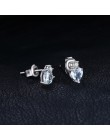 JewelryPalace serce miłość naturalny akwamaryn biały Topaz Post stadniny kolczyki dla kobiet 925 Sterling Silver biżuteria marki