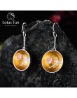 Lotus zabawy majątek 925 Sterling Silver naturalne powłoki ręcznie robiona biżuteria aromat Wintersweet Dangle kolczyki dla kobi