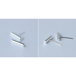 Małe mody 925 Sterling Silver prosto Bar/kij stadniny kolczyki Piercing pionowy pasek prezent dla mężczyzn kobiet geometryczne G