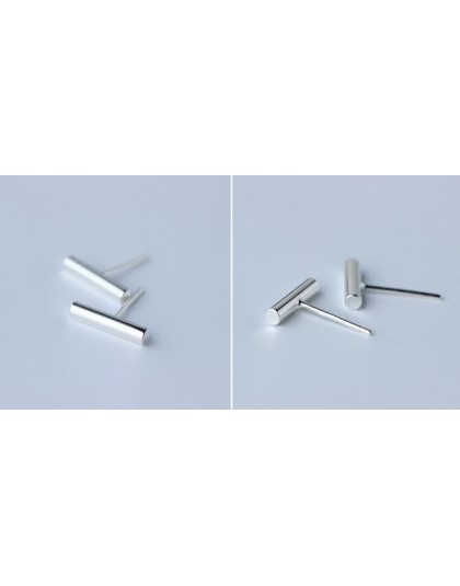 Małe mody 925 Sterling Silver prosto Bar/kij stadniny kolczyki Piercing pionowy pasek prezent dla mężczyzn kobiet geometryczne G