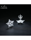 LAMOON 2017 nowy w kształcie płatka śniegu w kształcie 100% prawdziwe 925-Sterling-Silver stadniny kolczyki S925 Fine Jewelry dl