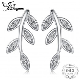 JewelryPalace Glam liść urok nieskończoność cyrkonia stadniny kolczyki 925 Sterling Silver specjalny prezent biżuterii prezent u