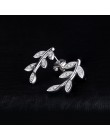 JewelryPalace Glam liść urok nieskończoność cyrkonia stadniny kolczyki 925 Sterling Silver specjalny prezent biżuterii prezent u