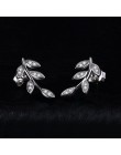 JewelryPalace Glam liść urok nieskończoność cyrkonia stadniny kolczyki 925 Sterling Silver specjalny prezent biżuterii prezent u