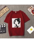 Nowy koreański druku ulzzang z krótkim rękawem kobiet T-shirt kobiet luźne najniższy T-shirt plus size Femme dziewczyny WNVTX12