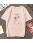 Cute Cartoon drukuj kobiety koszulka wiosna lato nowy krótki rękaw O szyi bawełna elastan T shirt Femme luźne kobiet topy