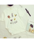 Cute Cartoon T-shirt z nadrukiem kobiety wiosna lato w nowym stylu z krótkim rękawem O szyi bawełna kobiet topy trójniki luźne k