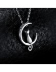 JewelryPalace 925 Sterling Silver Cat Crescent wisiorek z księżycem akcesoria kobiety księżyc spojrzeć na dekoracje nie zawiera 