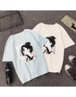 Nowy koreański druku ulzzang z krótkim rękawem kobiet T-shirt kobiet luźne najniższy T-shirt plus size Femme dziewczyny WNVTX12